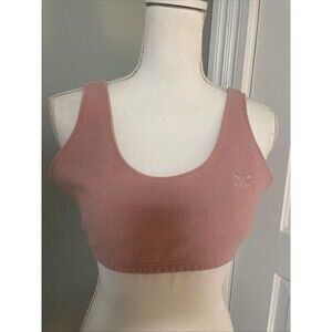Women's Adidas '21 Peach Pink Towel Sport Run Fitness Crop Top Size M F42 I46
